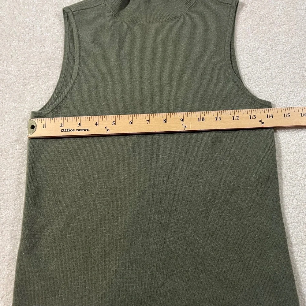 Rachel Rachel Roy Mock Neck Sweater Womens Medium Olive‎ Green Sleeveless Shell